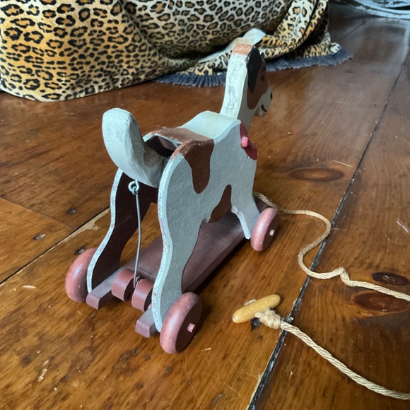 Handmade wooden pull toy of fox terrier by Heritage Toys - Picture 5 of 10